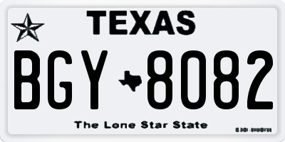 TX license plate BGY8082