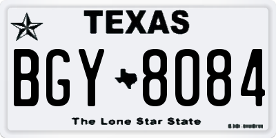 TX license plate BGY8084
