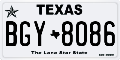 TX license plate BGY8086