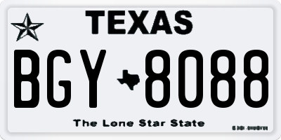 TX license plate BGY8088