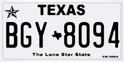 TX license plate BGY8094