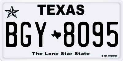 TX license plate BGY8095
