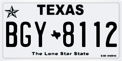 TX license plate BGY8112