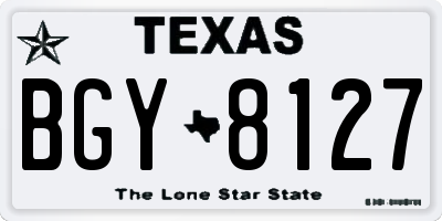 TX license plate BGY8127