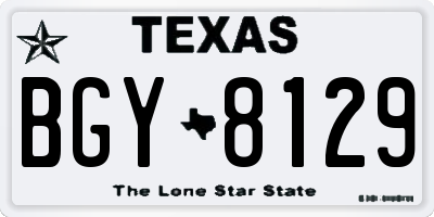 TX license plate BGY8129