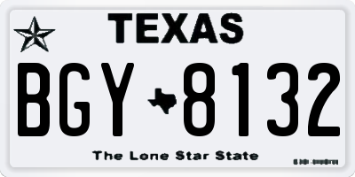 TX license plate BGY8132