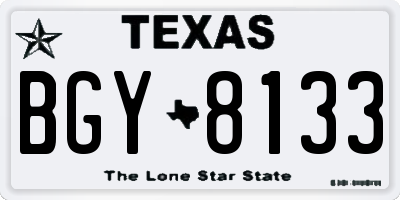 TX license plate BGY8133