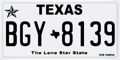 TX license plate BGY8139