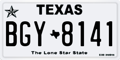 TX license plate BGY8141