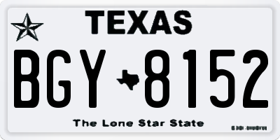 TX license plate BGY8152