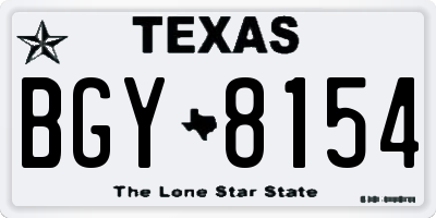 TX license plate BGY8154