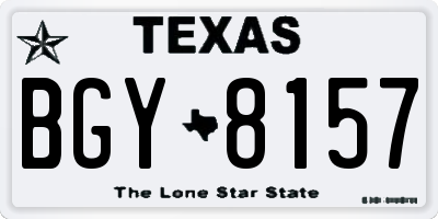TX license plate BGY8157