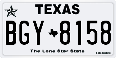 TX license plate BGY8158