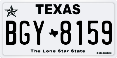 TX license plate BGY8159