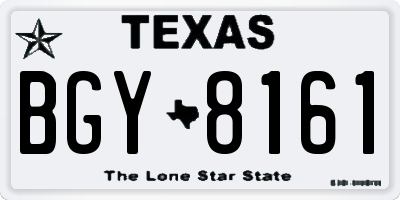 TX license plate BGY8161