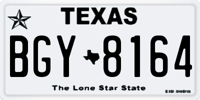 TX license plate BGY8164