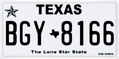 TX license plate BGY8166