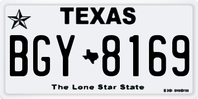 TX license plate BGY8169