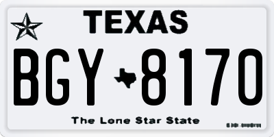 TX license plate BGY8170