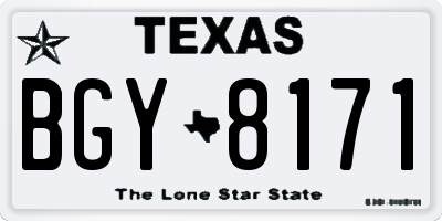 TX license plate BGY8171