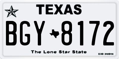 TX license plate BGY8172