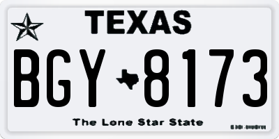 TX license plate BGY8173