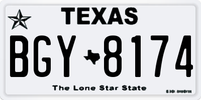 TX license plate BGY8174