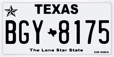 TX license plate BGY8175
