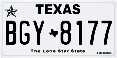 TX license plate BGY8177