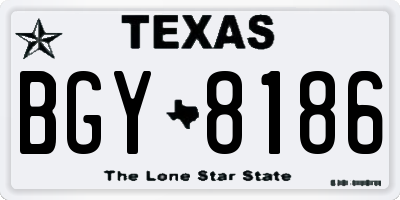 TX license plate BGY8186