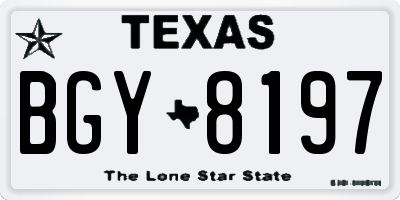 TX license plate BGY8197