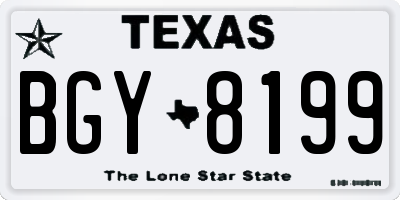 TX license plate BGY8199