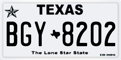 TX license plate BGY8202