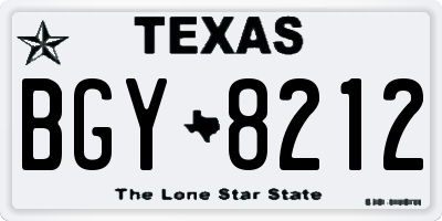 TX license plate BGY8212