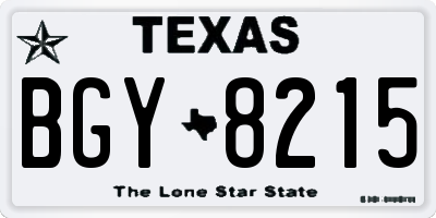 TX license plate BGY8215