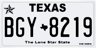 TX license plate BGY8219