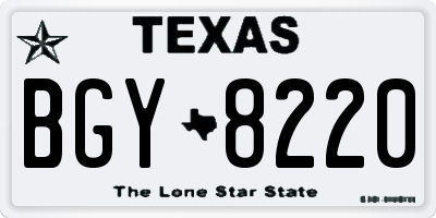 TX license plate BGY8220