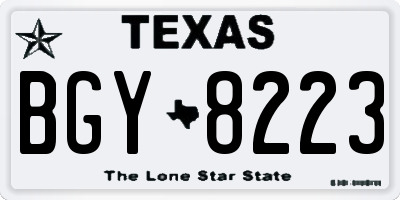 TX license plate BGY8223