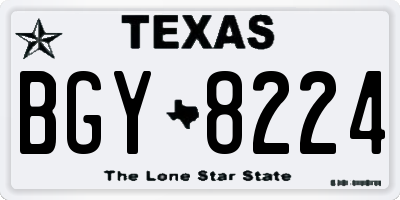 TX license plate BGY8224
