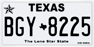 TX license plate BGY8225