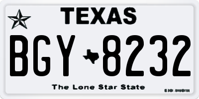 TX license plate BGY8232