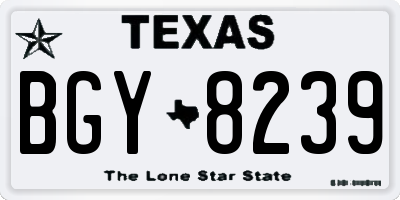 TX license plate BGY8239