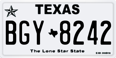 TX license plate BGY8242