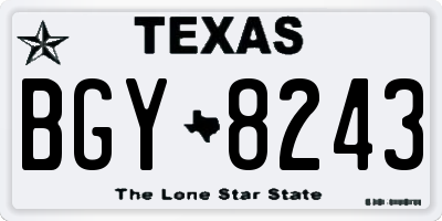 TX license plate BGY8243