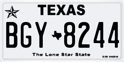 TX license plate BGY8244