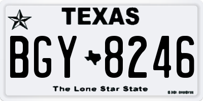 TX license plate BGY8246