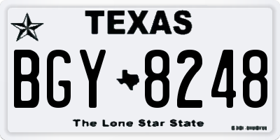 TX license plate BGY8248