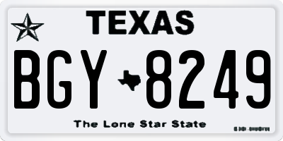 TX license plate BGY8249