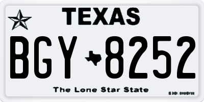 TX license plate BGY8252