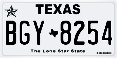 TX license plate BGY8254